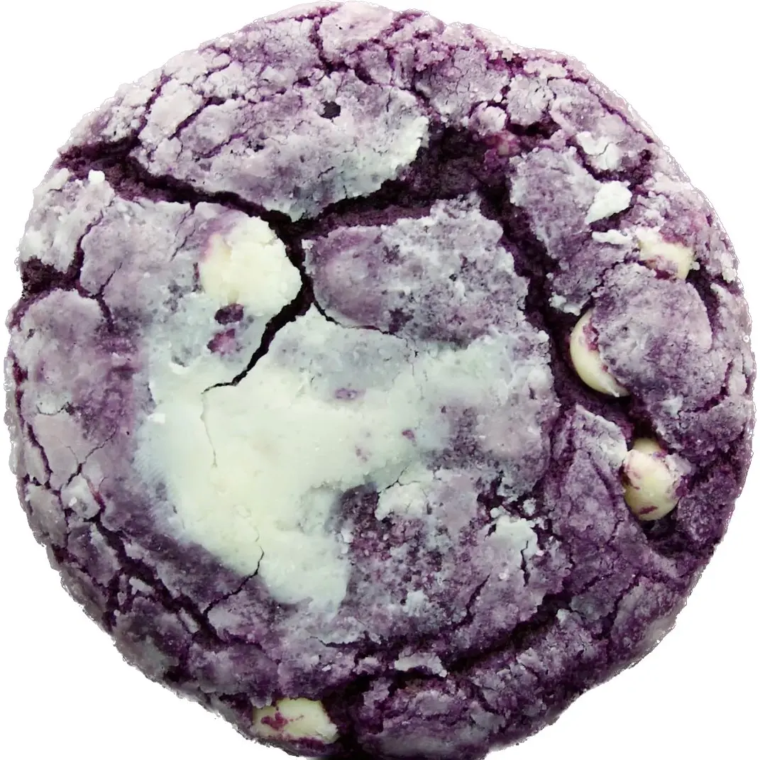 Bake the Cookie Shoppe Ube Crinkle Gourmet Cookies - Creamy Purple Yam, White Chocolate Chips, Coconut Flavor, Crunchy Exterior, Soft Baked Chewy Interior, Ready-to-Eat Chocolate Chip Snacks, Ideal Dessert, Chocolate Chip Cookies