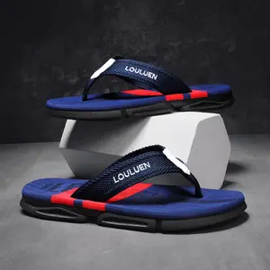 Men's fashionable flip flops, non slip beach sandals with comfortable insoles and woven strap design/casual lightweight comfortable sandals, daily use/home and outdoor men's summer slippers, beach toe sandals