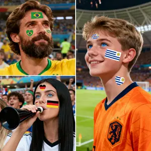 48 Nations Flag Waterproof Temporary Face Tattoos 2026 Soccer Season Fan Party Supplies Match Day Support Stickers 10pcs Per Country or 48pcs Mixed Set Summer Wins