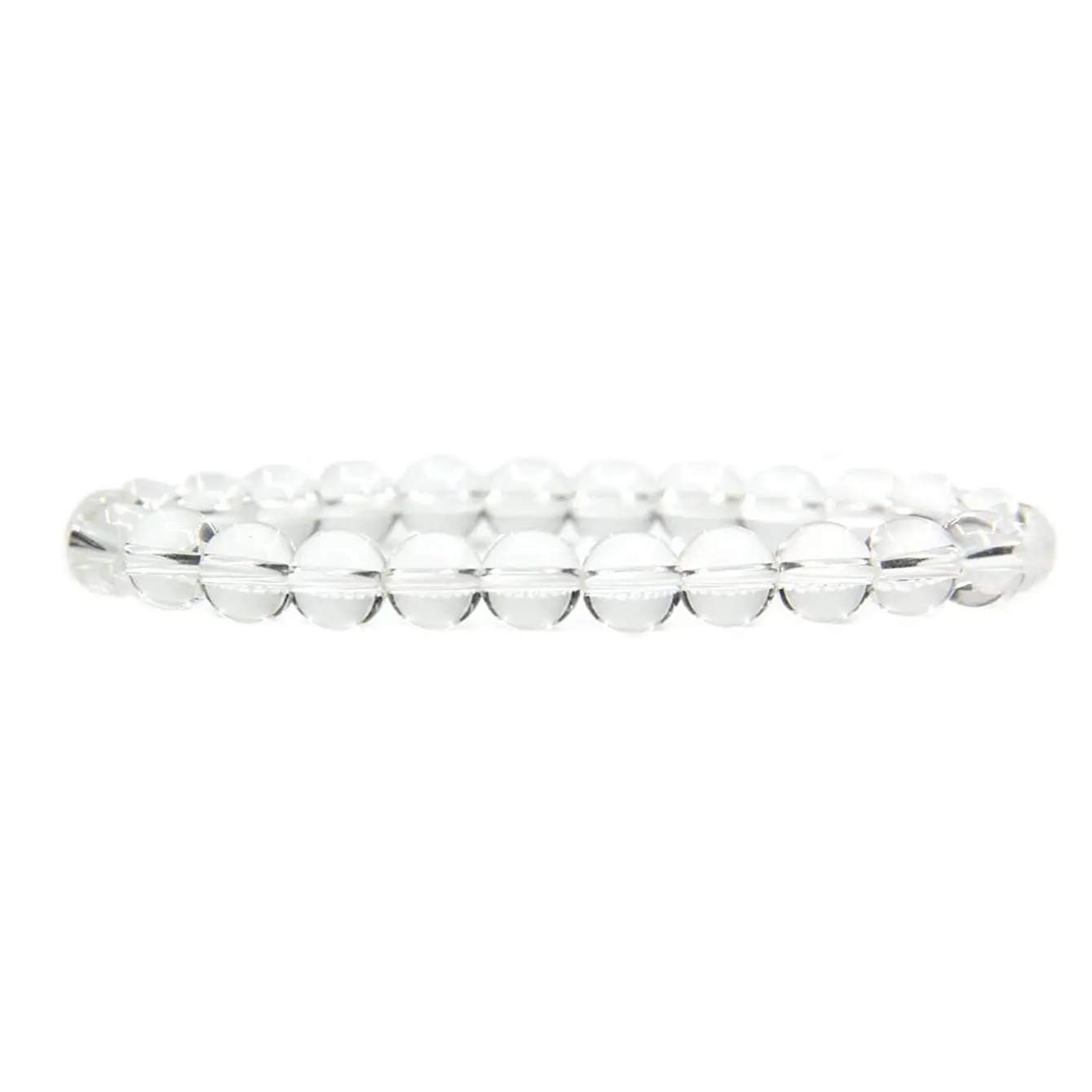 Natural A Grade Clear Quartz Gemstone 8mm Round Beaded Healing Crystals Stretch Bracelet 7" Unisex