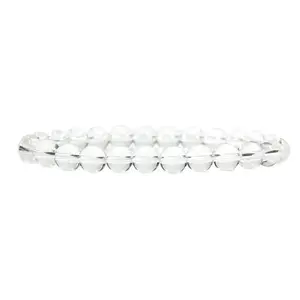 Natural A Grade Clear Quartz Gemstone 8mm Round Beaded Healing Crystals Stretch Bracelet 7" Unisex