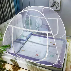 Pop-Up Mosquito Tent for Beds Portable Folding Design with Net Bottom for Indoor or Outdoor Trip (79 x71x59 inch)