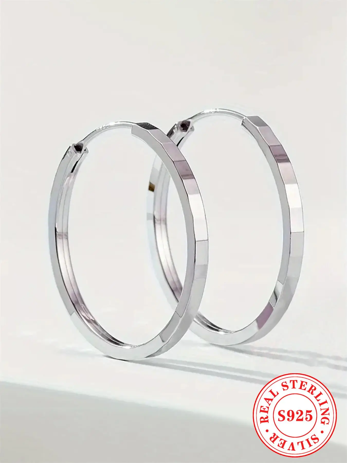 925 Sterling Silver Simple Hoop Earrings, Fashionable Earrings for Women & Girls, Trendy All-match & Exquisite Jewelry for Birthday Gift