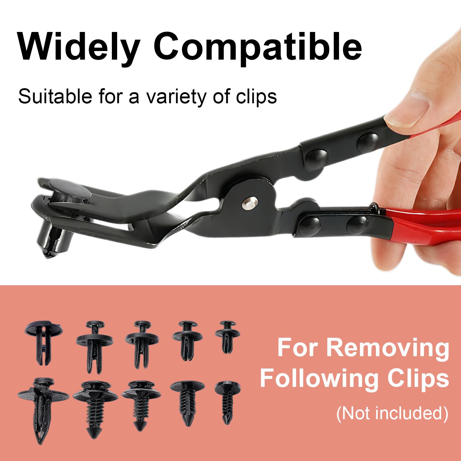 Universal Panel Clip Removal Pliers, Push Pin Panel Remover Tool, Automotive Upholstery Fastener Clip Pliers for Car Door Panel, Dashboard & Bumper Trim Removal