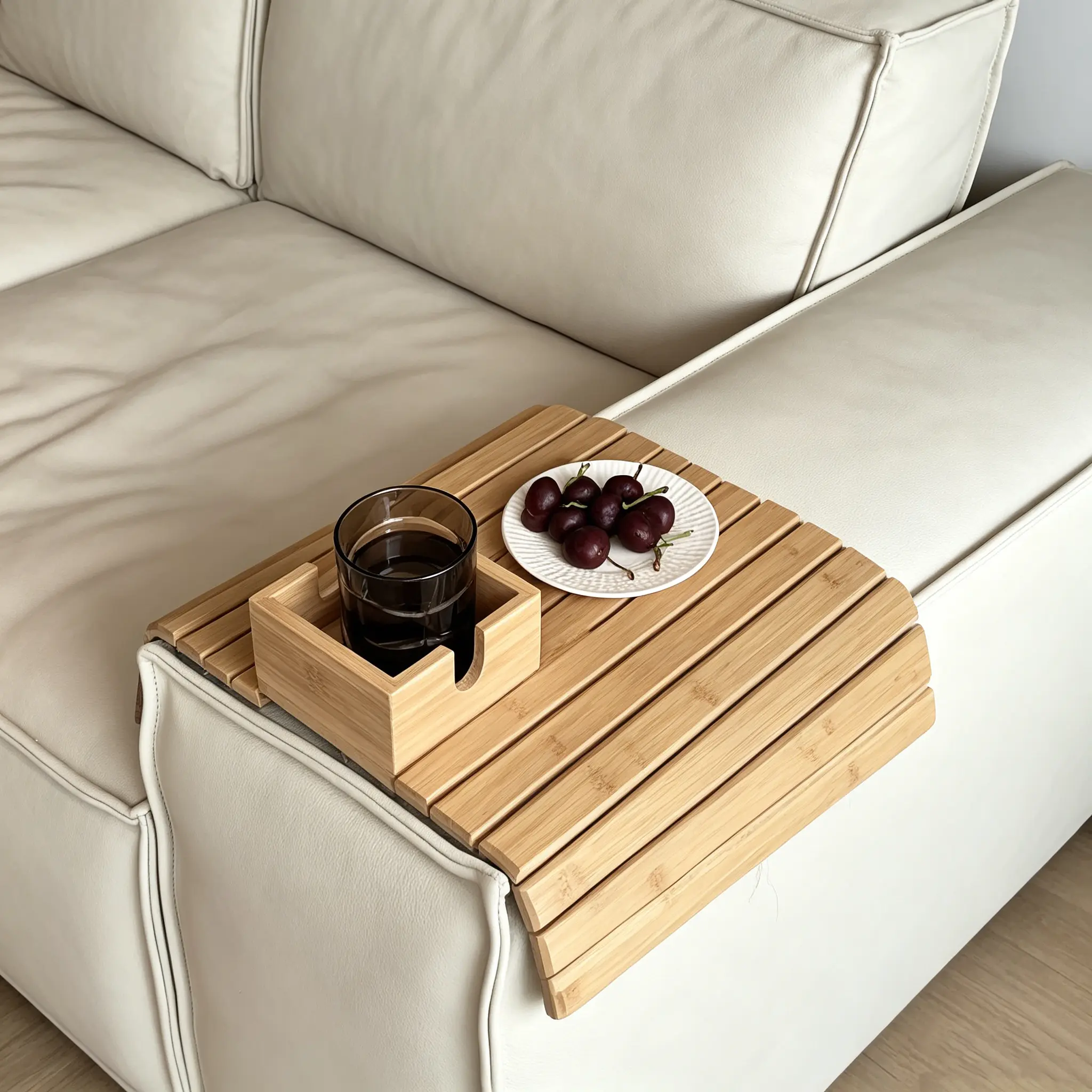 Bamboo Couch Holder-food holder on sofa