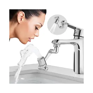 1080°Swivel Faucet-Extender Sink-Aerator - 2-Mode Splash Water Tap Extension, Kitchen Bathroom 360 Rotate Spray Attachment, Multifunctional Universal Robotic Arm -Wash Hand/Hair/Face