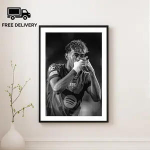 Lamine Yamal Print, Football Motivational Poster, Fine Art Photography Wall Art, Sports Fan Gift, Football Soccer Black and White Print