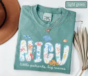 NICU Nurse T-Shirt - NICU Ocean Neonatal Nurse Animal Graphic Gift For ICU Nurses