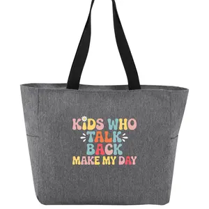 SLP - Kids Who Talk Back Make My Day - Port Authority® Essential Zip Tote