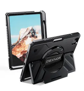Dexnor Case for iPad Air 11 inch M4/M3/M2, iPad Air 5th/4th Generation 10.9 inch Rugged Case with 360° Rotating Hand Strap & Stand & Screen Protector & Pencil Holder Shockproof Full-Body Cover