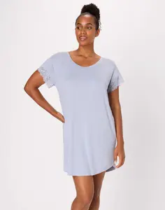Bali Breathe Sleep Shirt with Lace Trim, Loose Fit Women's