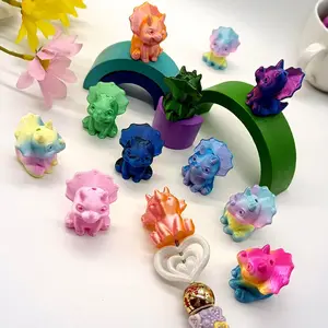 5pcs Mixed Color Gradient Multicolor Crown Dragon Handmade 3D Printed Nylon Pla Vertical Hole Decorative Beads DIY Accessories
