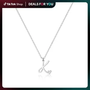 Chesky Initial   Alphabet Pendant  Necklace for Women-Sterling SL Dainty SL Letter Necklace Trendy Cute Custom Personalized Monogram Necklace