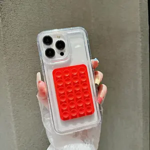 Clear Phone Case with Suction Cup Design Phone Holder, 1 Count Anti-drop Phone Protective Cover, Phone Accessories Compatible with iPhone 15 14 13 12 11 Series