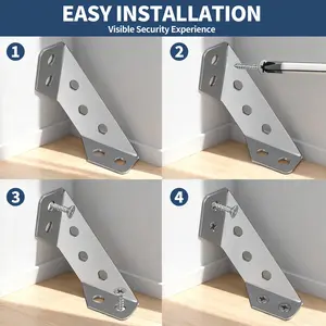 Heavy Duty Corner Braces Furniture Reinforcement Bracket Kit with Screws for Wood & Drywall Secure Fastening Solution