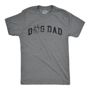 Mens Dog Dad French Bulldog T Shirt Funny Cute Puppy Pet Frenchies Lovers Tee for Guys Mens Funny T Shirts Cool Vintage Fashion T-Shirt Gift Classic Menswear Funny Dog Short Sleeve Novelty Tees for Guys Dark Grey