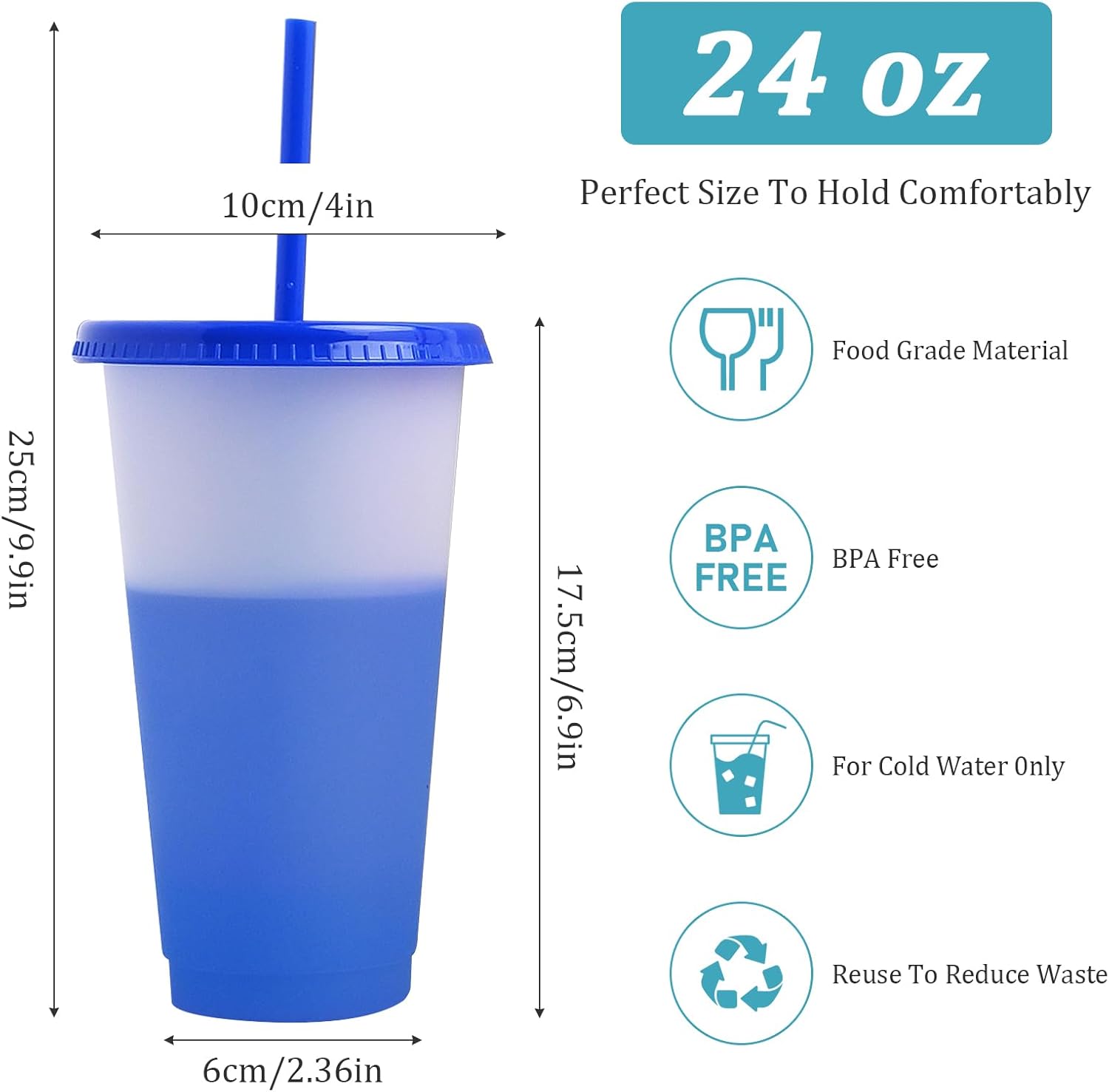10 Pack Reusable Plastic Tumblers Bulk, 24 oz Color Changing Cups with Lids & Straws, Drink Water Cups Travel Mug Tumblers for Iced Beverage Water Smoothie Coffee Party 10 Pack Reusable Plastic Tumblers Bulk, 24 oz Color Changing Cups with Lids & Straws, Drink Water Cups Travel Mug Tumblers for Iced Beverage Water Smoothie Coffee Party