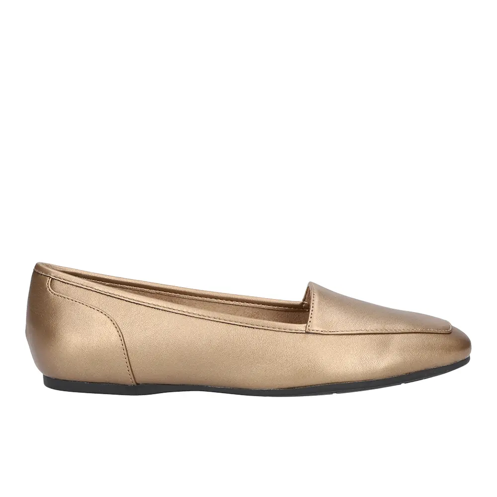 Easy Street Womens Thrill Metallic Slip On Flats Casual - Brown