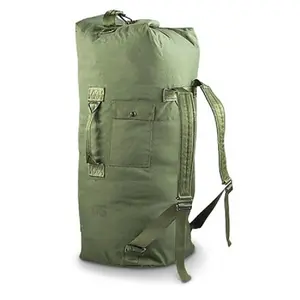 ANS Genuine Army Duffle Bag | Made in USA | Water Repllent Nylon Cordura | Haul all your gear | Top Loading with Backpack Straps | OD Green