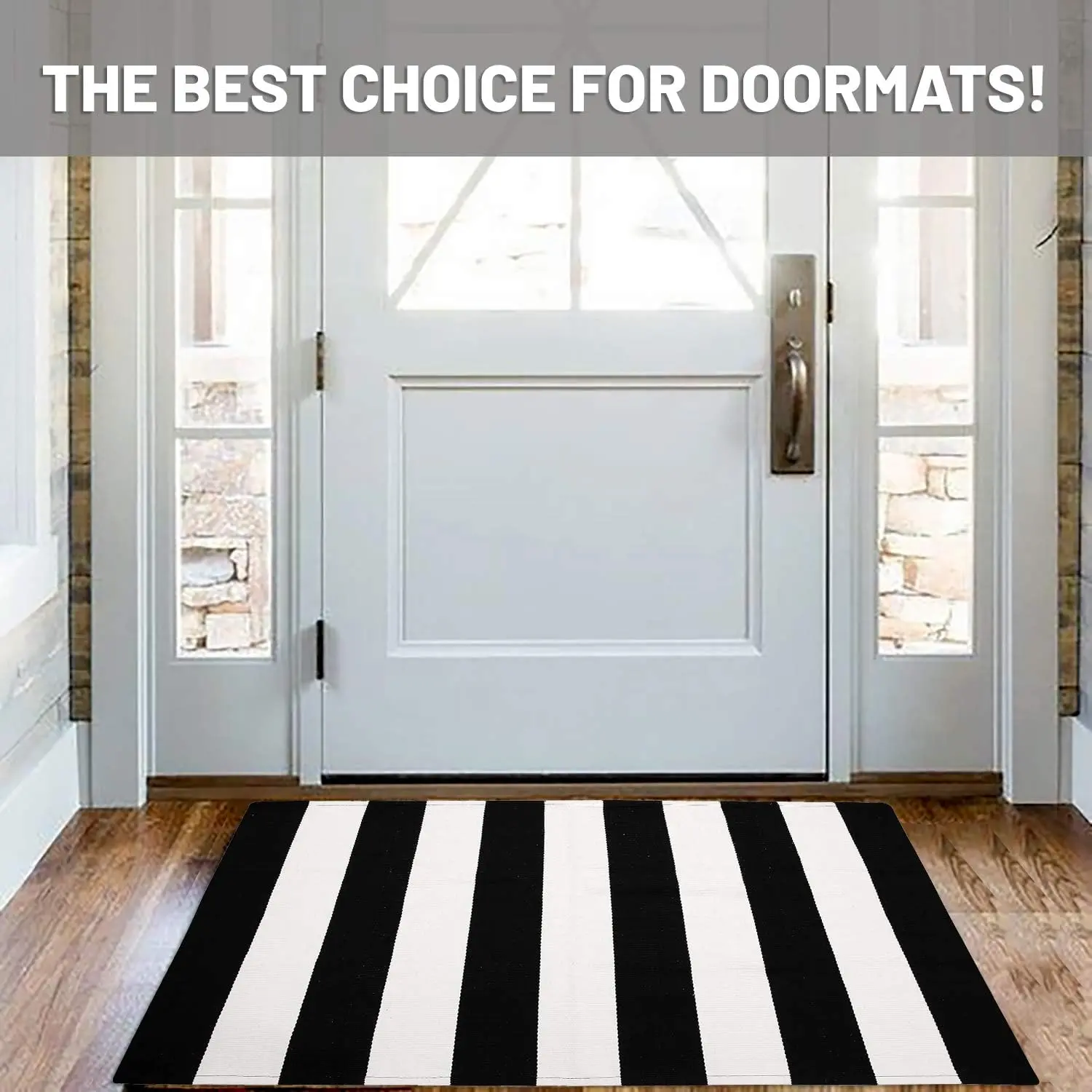 Black White Striped Rug -27.5" X 43" Front Door Mats Outdoor,Washable Rug for Front Porch Decor,Spring Summer Welcome Mats Outdoor Indoor, Doormat for Farm Black White Striped Rug -27.5" X 43" Front Door Mats Outdoor,Washable Rug for Front Porch Decor,Spring Summer Welcome Mats Outdoor Indoor, Doormat for Farm