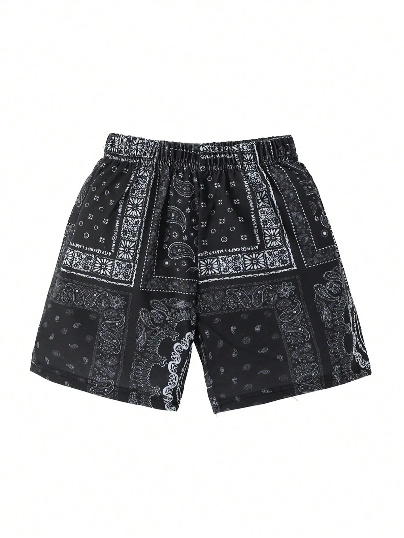 Boy's Ethnic Pattern Shorts, Casual Elastic Waist Beach Shorts for Summer, Kids Bottoms for Daily Wear