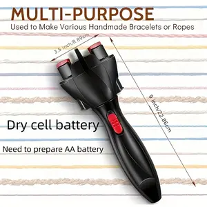 Automatic Hair Braider and Electric Twist Styler, DIY Hair Styling Tool for Women, Battery Operated Machine, Black