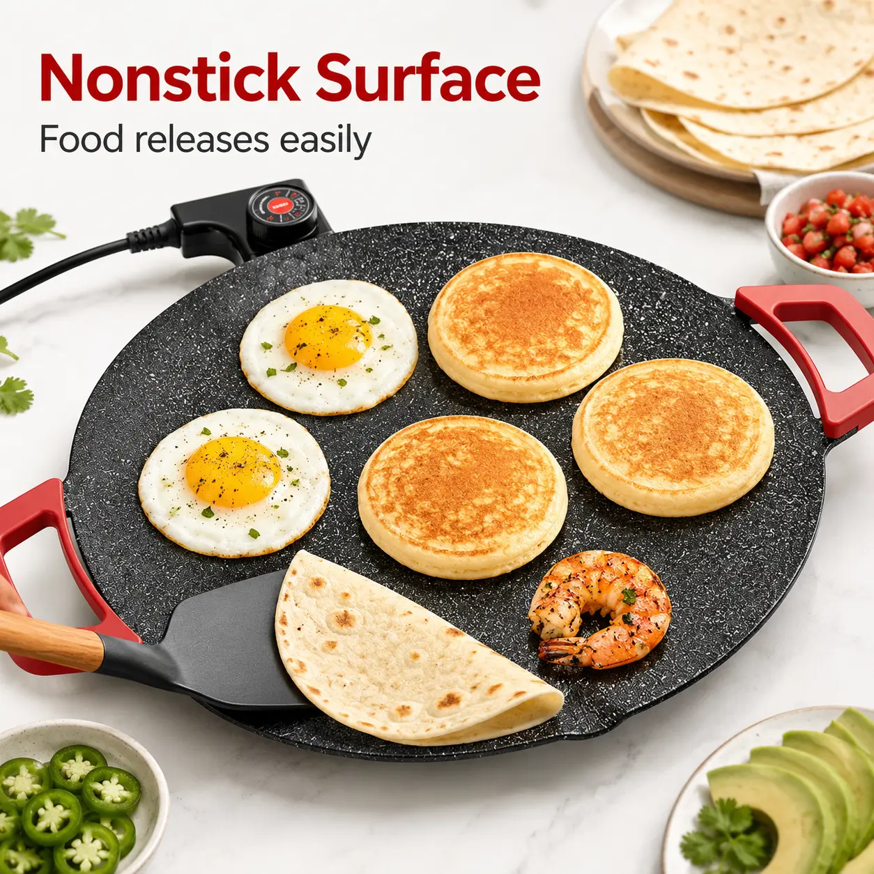 1500w portable electric，Adjustable Temperature Electric Skillet Pan，electric grill indoor, indoor grill, korean bbq grill, portable electric comal, nonstick griddle, grill indoor, round electric griddle, pancake griddle electric, electric tortilla maker