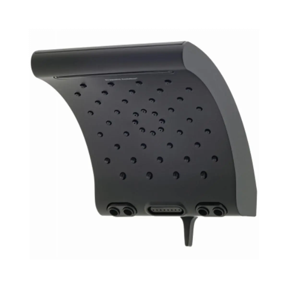 212 MAIN Oxygenics 114185 Large Rectangle 8.7 in. 1.8GPM Evolution Black Shower Head with Pendulum Spray, Rain Type & Waterfall Mode