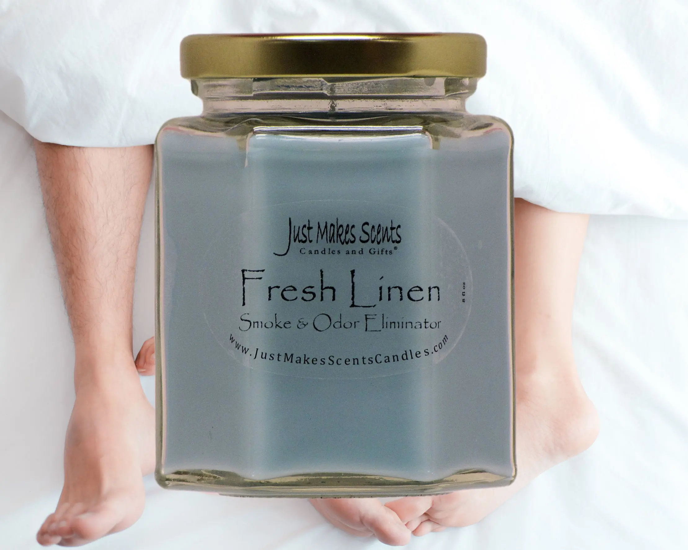 Fresh Linen Scented Smoke & Odor Eliminator Candle - 8 oz