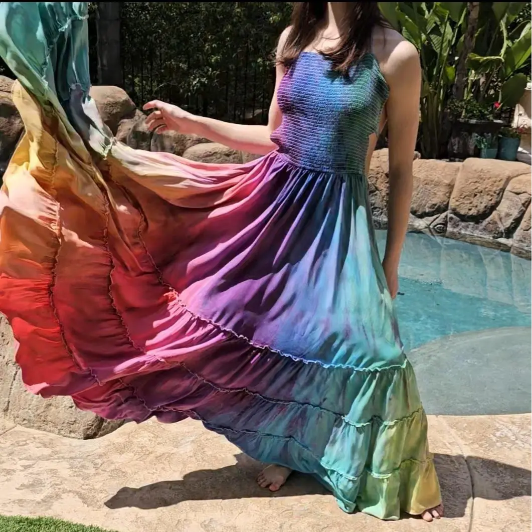 Maya Antonia Hand Painted Tropical Resort Rainbow/Cotton Maxi Dress-Open Back/Vacation Resort/Comfortable Soft FLowy Photoshoot/LGBT Pride/Plus Size Casual Summer - TikTok Shop Maya Antonia Hand Painted Tropical Resort Rainbow/Cotton Maxi Dress-Open Back/Vacation Resort/Comfortable Soft FLowy Photoshoot/LGBT Pride/Plus Size Casual Summer - TikTok Shop