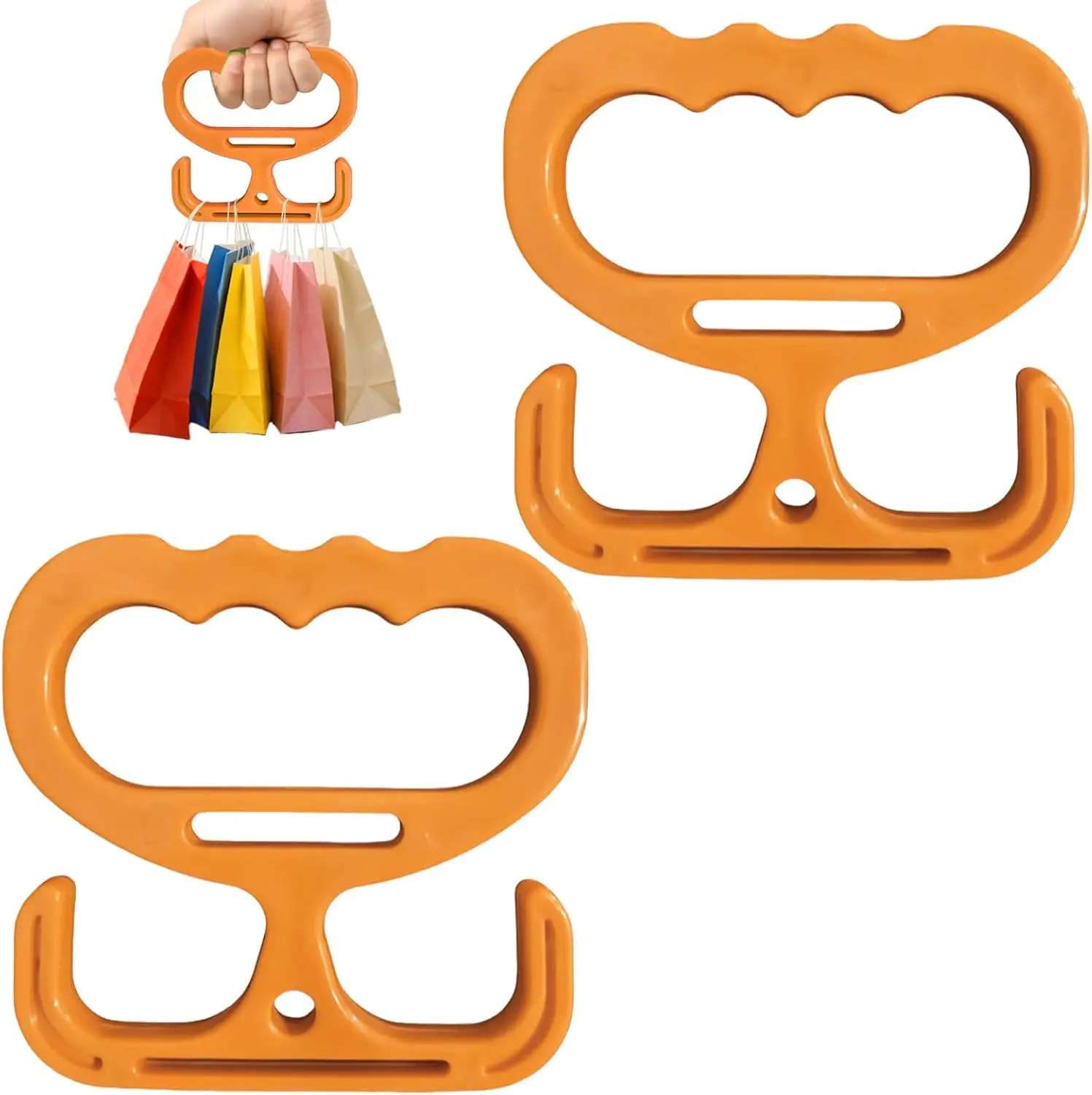 2-Pack Grocery Bag Carrier, Heavy Duty Grocery Bag Holder, Each Holds Up to 100lbs – Comfortable Grip for Carrying Shopping Bags, Grocery Bags, Buckets & More, Reusable & Easy to Carry