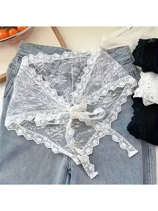 Vintage Lace Mesh Triangle Scarf Headband, Boho Fashion Accessory, Perfect for All Seasons, Ideal Gift for Various Occasions