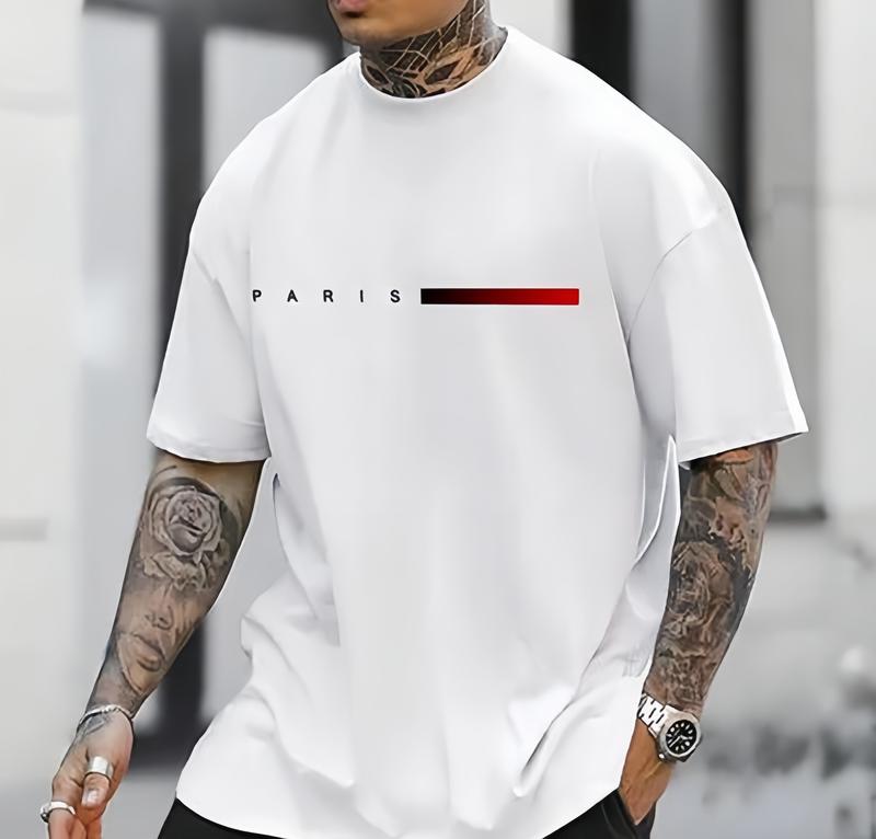 Menswear Loose Fit Ultra-Combed Pure Cotton Retro Hooded Tshirt - Tropical Fabric, Graphic Reactive Print, Short Sleeves, Cowl Neck, USA-Made, Casual, Easy Movement, Factory Chat Support