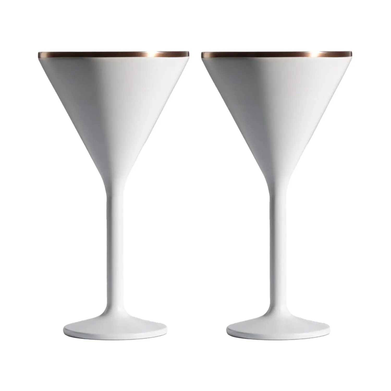 Stainless Steel Stemmed Martini Glass, Set of 2 - White