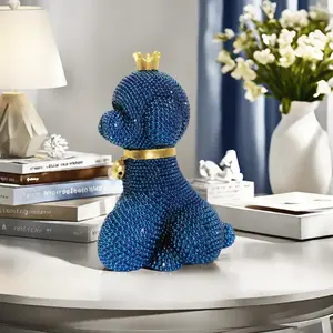 Elegant Crown Teddy Statue, Art Resin Decoration, Perfect for Shelves, Shelf Decor, Living Room, Bedroom, Office, Ideal Gift for Valentine's Day