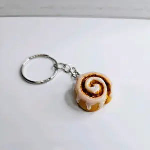 Cinnamon roll keychain