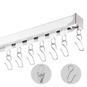 【SummerFinds】VEVOR Ceiling Curtain Track Set, 17.7 FT/5.4 Meter, Sliding Ceiling Track System for Curtains, Room Divider Curtain Track Ceiling/Wall Mounted for Living Room Bedroom with Hooks and Hardware, White
