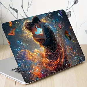 Romantic Couple Pattern Laptop Case with Sticker, Waterproof & Anti-scratch Laptop Skin, Laptop Protective Cover for Portable Computer, Car, Helmet, Motorcycle & Refrigerator Decoration