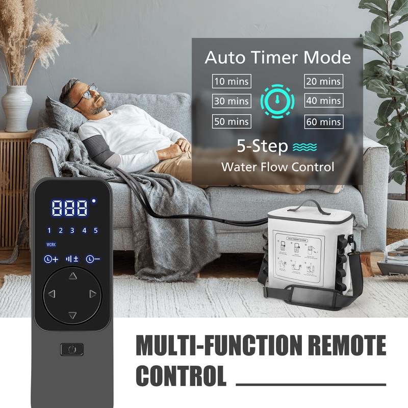 FANSEXPERT Cold Therapy Machine with Timer Portable Ice Machine for Knee After Surgery Knee Replacement Recovery System with Compression Pad for Shoulder Hip and Ankle White Adjustable Relaxing