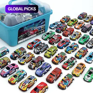 Random Color Pull-Back Car Toy with Storage Box, 24pcs/box Mini Race Cars, Birthday Gifts for Boys & Girls, Diecast Metal Car, Men Gifts #GLOBAL PICKS