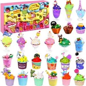 Valentines Day Gifts Advent Calendar 2025 for Girls, Ice Cream Cup Advent Calendar for Kids, 24 Days of Christmas Countdown Calendar DIY Craft Kit for 6-12 Ages