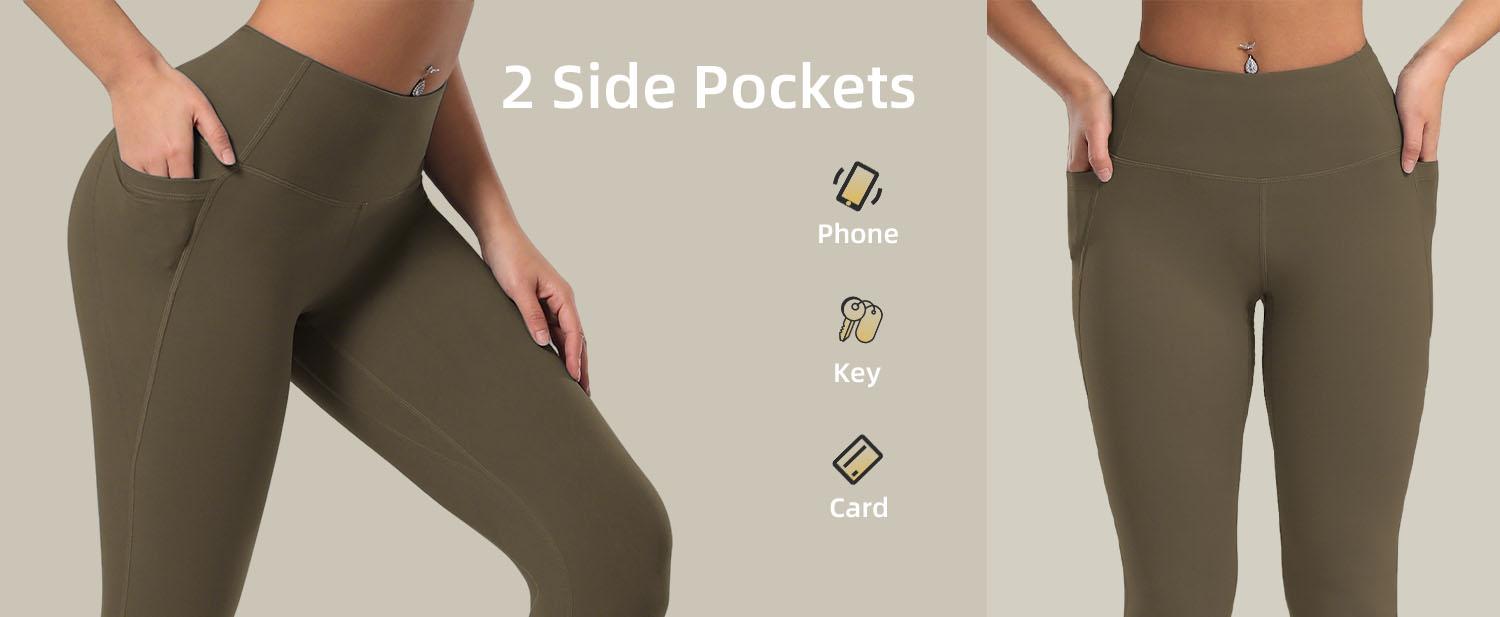 5/6 packs High Waist Yoga Pants with Pockets Tummy Control for Women's Workout & Running Leggings Basic Minimalist Women'swear