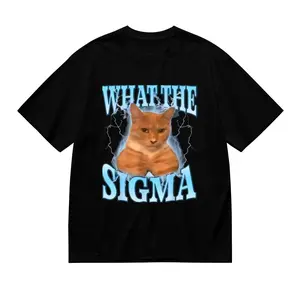 ERM, What The Sigma Meme Cat Unisex Ironic Brainrot  T-Shirt Cotton  Streetwear
