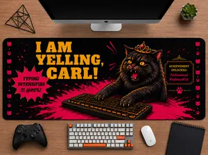 Dungeon Crawler Carl 'I Am Yelling, Carl!' Princess Donut Desk Mat - Funny Typing Cat Large Gaming Mouse Pad - Epic LitRPG Book Fan Merch Extended Keyboard Mat for PC Setup