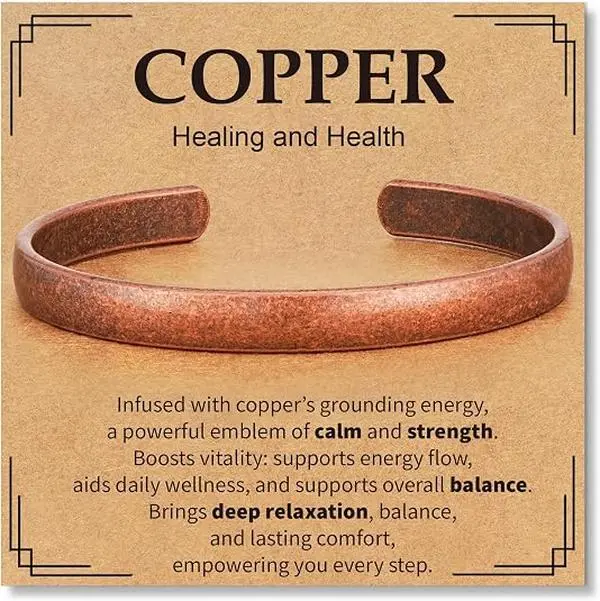 Pure Copper Bracelets for Women Men Waterproof Healing Cuff Bracelets for Men Adjustable Chunky Healing Copper Bangle Jewelry Gifts