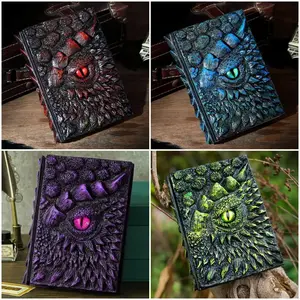 3D Dragon Eye Embossed Dragon Journal Writing Notebook for Man/Woman Handmade Travel Journal Dnd notebook for gragon lovers Resin Engraving Notebook Blank Paper