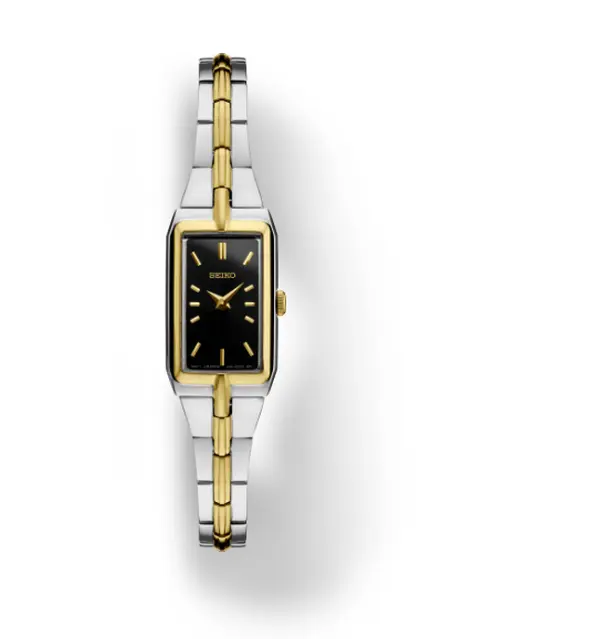 Seiko Essentials Black Dial Two-Tone Stainless Steel Women'S Watch