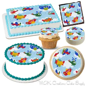 Up In The Airplanes Edible Cake & Dessert Toppers ~ Cute for Baby Shower / Young Childs Theme & Dessert Ideas!