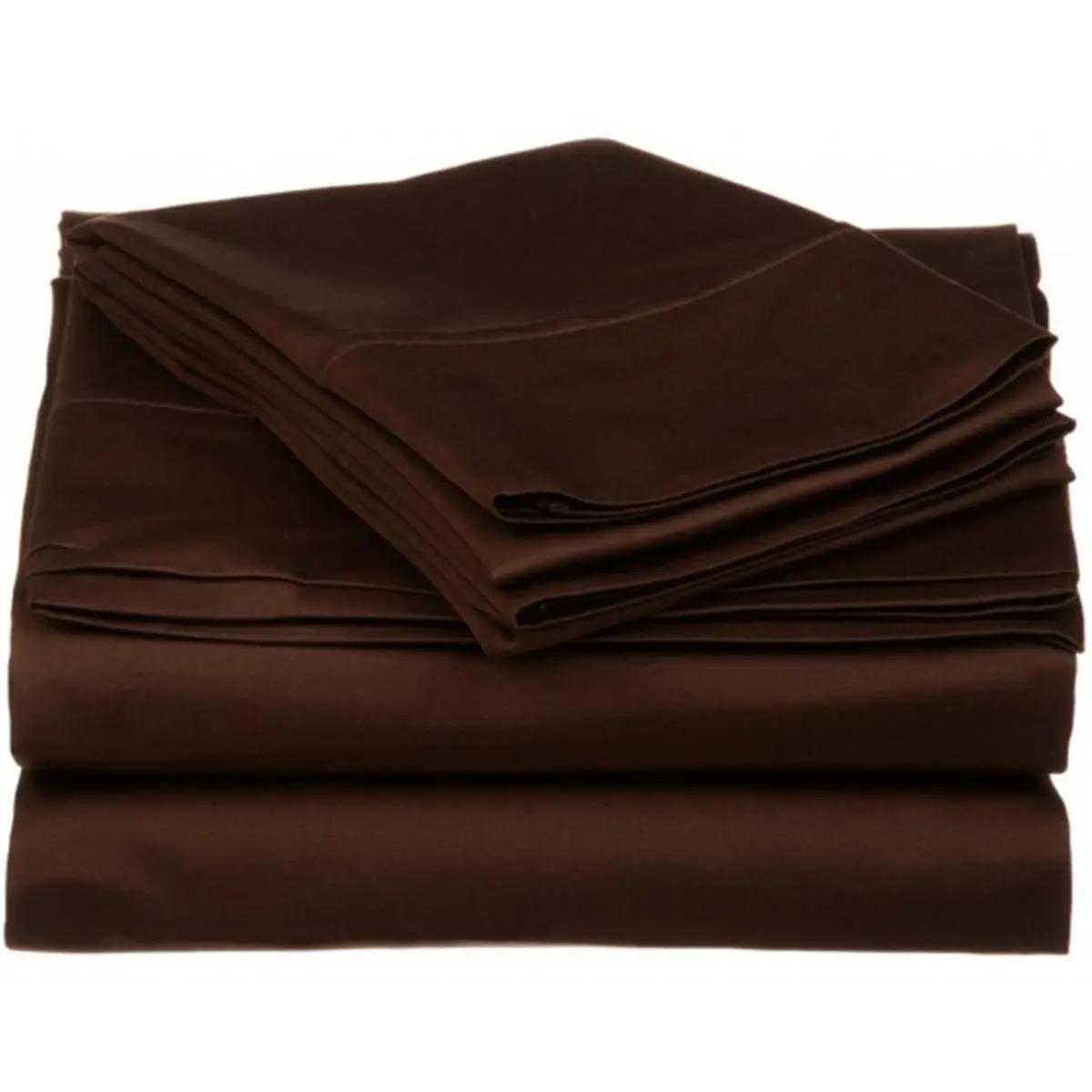 212 Main Split King Sheet Set 530TC Egyptian Cotton, Soft & Smooth Solid Chocolate Bedding, Complete 5-Piece Set for Indulgence & Luxurious Bedroom Decor
