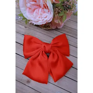 Red Flowy Hair Bow